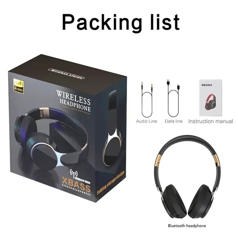 XBass Wireless Over-Ear Headphones with Mic - Active Noise Cancelling Bluetooth 5.3 Headset for Work, Gym, Travel, & Music, 300-Hour Standby Time & Fast Charging (Red)