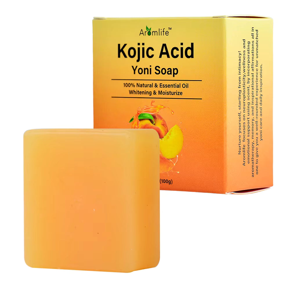 3 Pcs Pure Bliss Kojic Acid Yoni Soap - Natural Intimate Whitening & pH Balance Bar, Organic Feminine Hygiene Cleanser with Essential Oils, Moisturizing Daily Care Soap 3.5oz (Strawberry, Pineapple, Peach)
