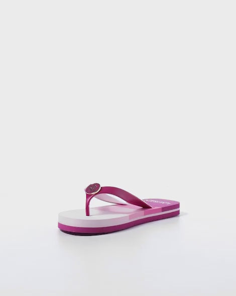 Lauren Ralph Lauren Elissa III Thong Sandals - Hot Pink, Blue, Size 10B