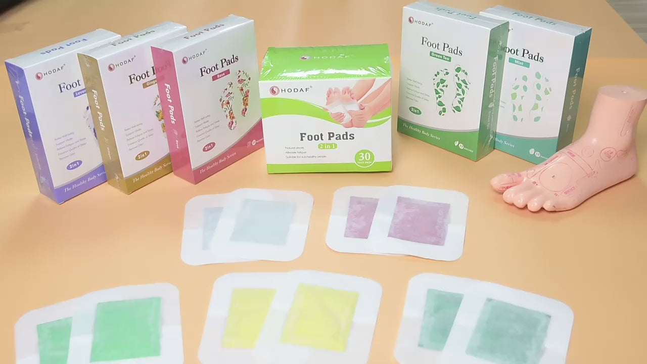 2-in-1 Natural Bamboo Vinegar Deep Cleansing Detox Foot Pads (5 Scents - 30 Pads/Box)