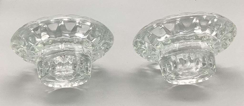 Set of 2 Vintage KIG Indonesia Pressed Glass 3-in-1 Candle Holders