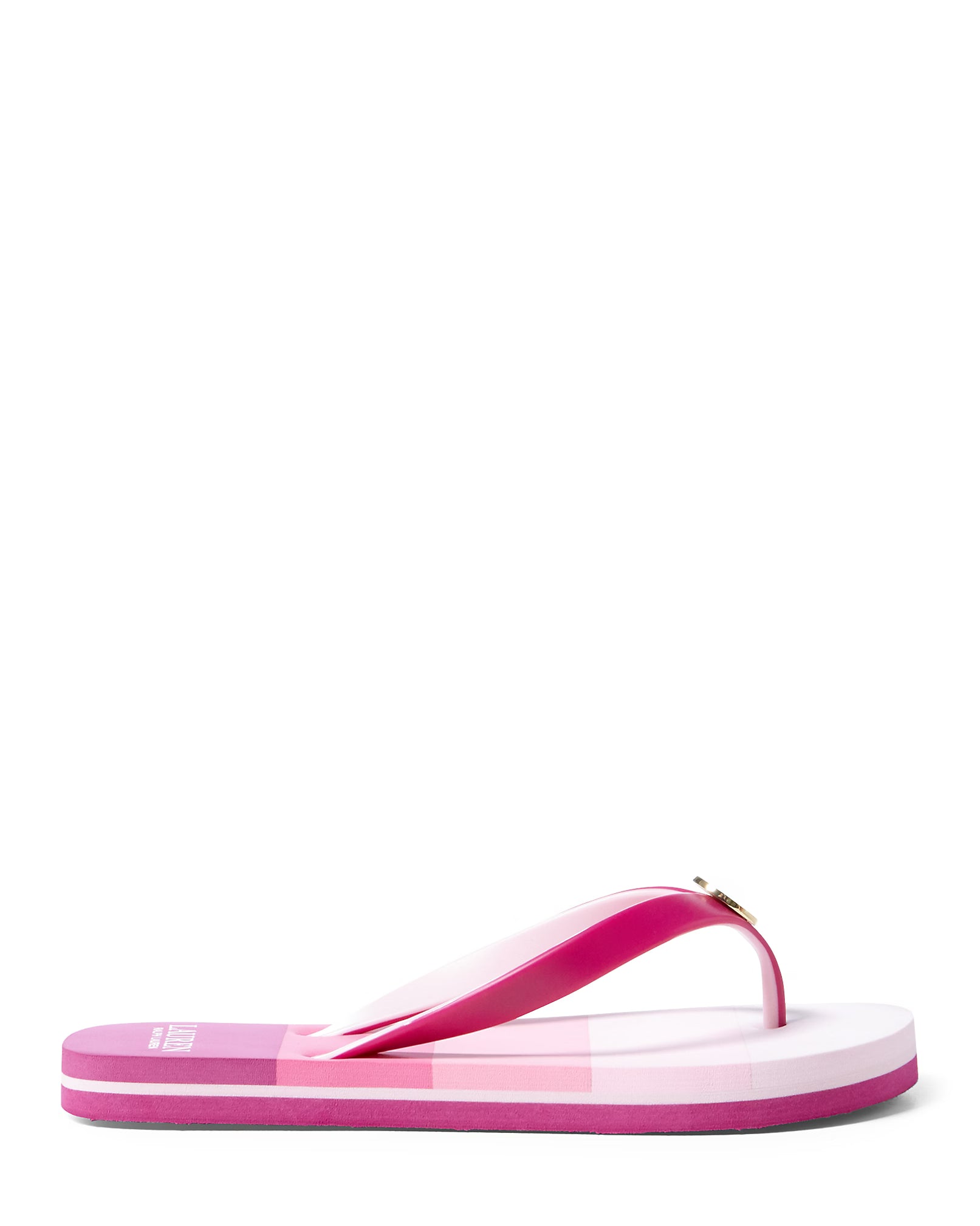Lauren Ralph Lauren Elissa III Thong Sandals - Hot Pink, Blue, Size 10B
