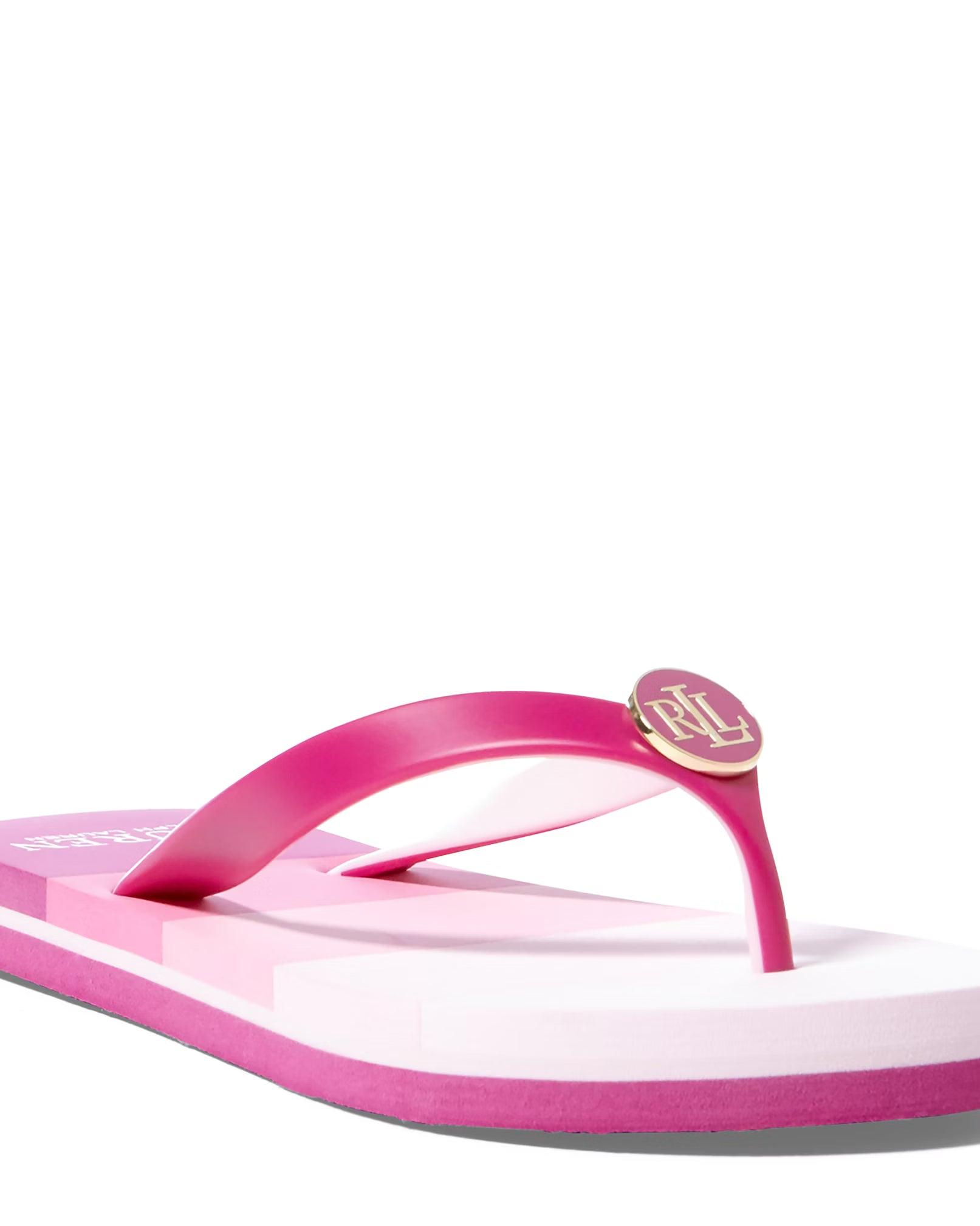 Lauren Ralph Lauren Elissa III Thong Sandals - Hot Pink, Blue, Size 10B