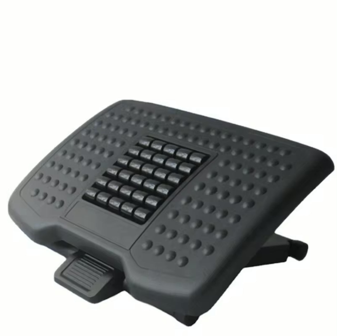 Ergonomic 3-Height Adjustable Under Desk Footrest with Massage Rollers and Tilt