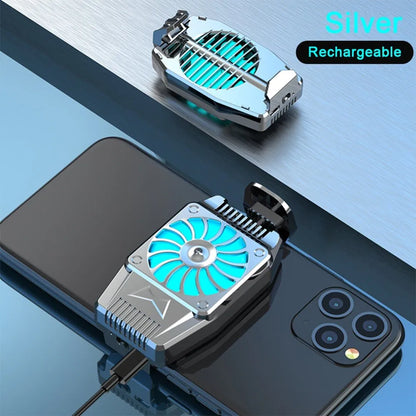 Mobile Phone Radiator Fan Rechargeable Gaming Semiconductor Fast Cooling Fan - Silver