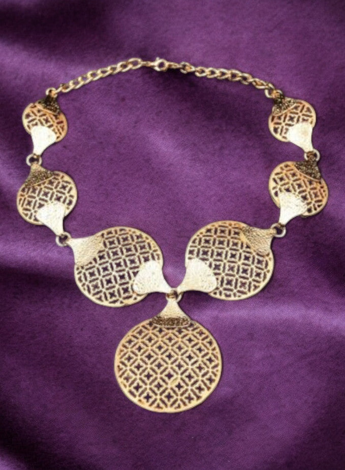 Designer-Inspired Egyptian African Women’s Bridal Necklace 4 Piece Set (Gold)