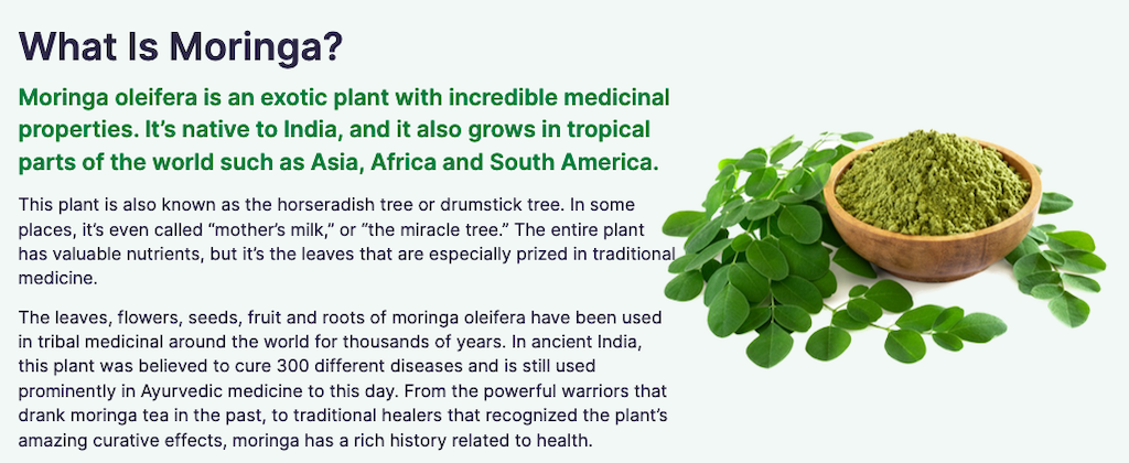 Science Natural Supplements 100% Pure 800mg Moringa Capsules (60 Count)