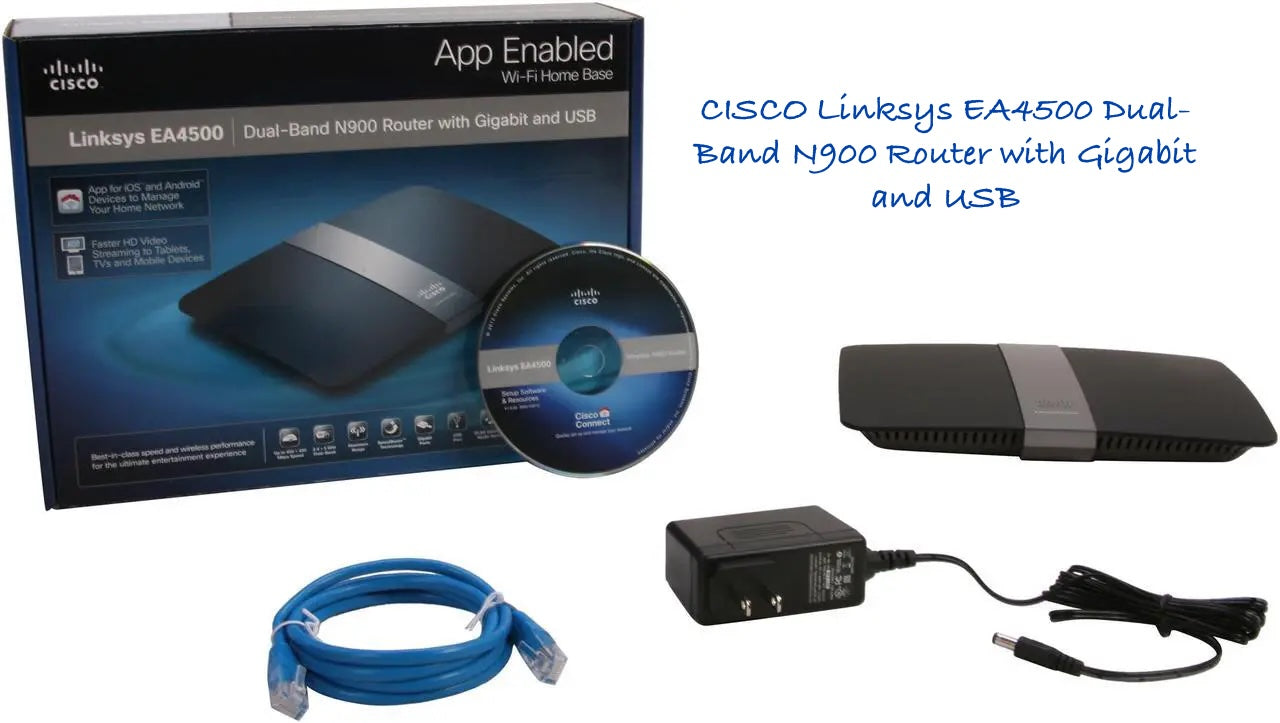 CISCO Linksys EA4500 Dual-Band N900 Wi-Fi Wireless Router, Up to 450 Mbps: Ultimate Speed and Range for Your Home