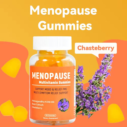 All-in-One Menopause Multivitamin Gummies Hormone Balance Multi-Symptom Menopause Relief Gummies PMS Relief Gummies with Chasteberry Ashwagandha Black Cohosh - 60 Count