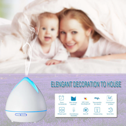 TGE 400ML Essential Oil Diffuser for Essential Oils Bluetooth Music Speaker with Remote 7 Color LED Lights Ultrasonic Cool Mist Humidifier