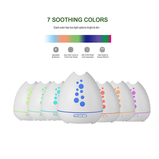 TGE Unique 400ML Essential Oil Diffuser Humidifier Bluetooth Music Speaker with Remote 7 Color LED Lights Auto Shut-off