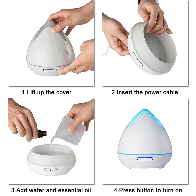 TGE 400ML Essential Oil Diffuser for Essential Oils Bluetooth Music Speaker with Remote 7 Color LED Lights Ultrasonic Cool Mist Humidifier