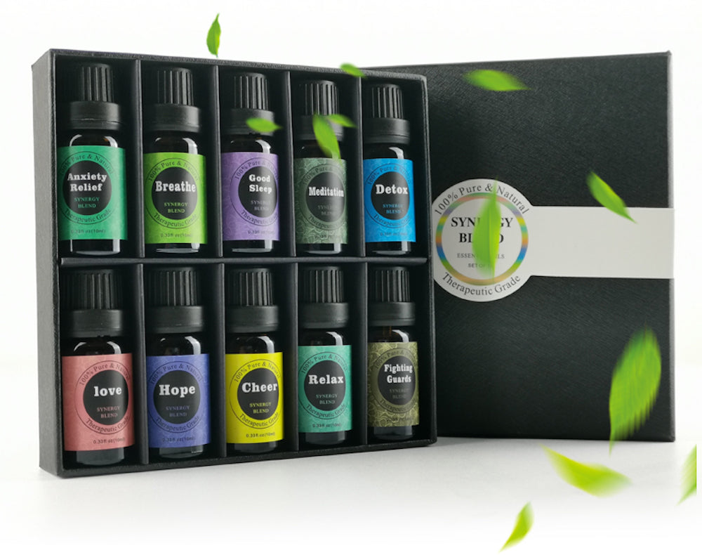 Aromatherapy Essential Oil Blends Set (10ml) - Therapeutic Grade for Diffuser & Topical Use