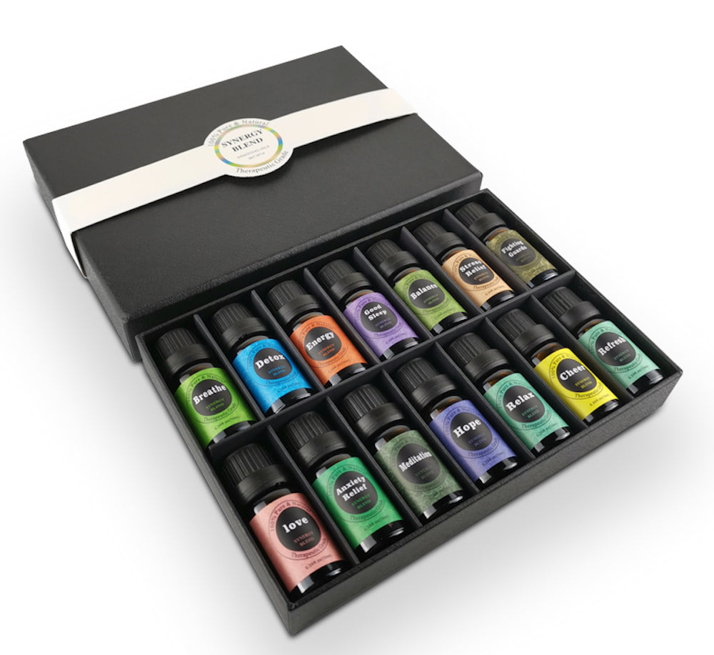 Aromatherapy Essential Oil Blends Set (10ml) - Therapeutic Grade for Diffuser & Topical Use