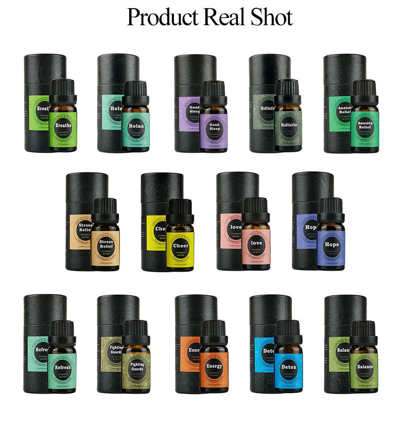 Aromatherapy Essential Oil Blends Set (10ml) - Therapeutic Grade for Diffuser & Topical Use