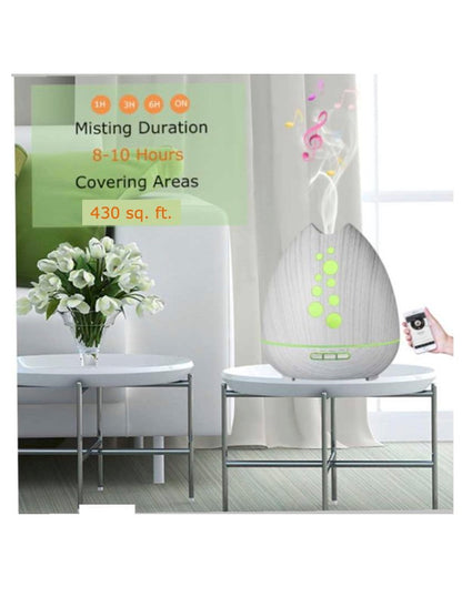 TGE Unique 400ML Essential Oil Diffuser Humidifier Bluetooth Music Speaker with Remote 7 Color LED Lights Auto Shut-off